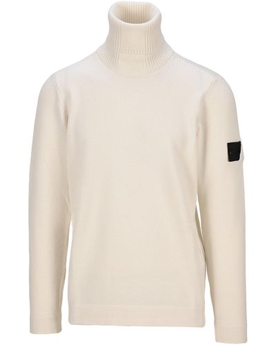 Stone Island Shadow Project Turtleneck Knitted Sweater - White