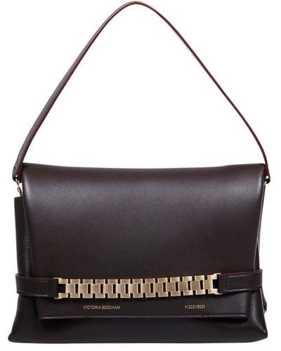 Victoria Beckham Chain-detailed Foldover Top Shoulder Bag - Black