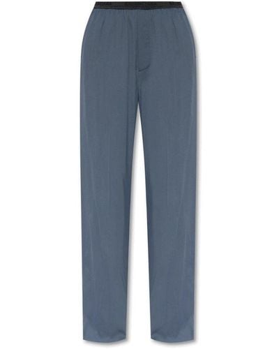 Balenciaga Elastic-waist Pleated Pants - Blue