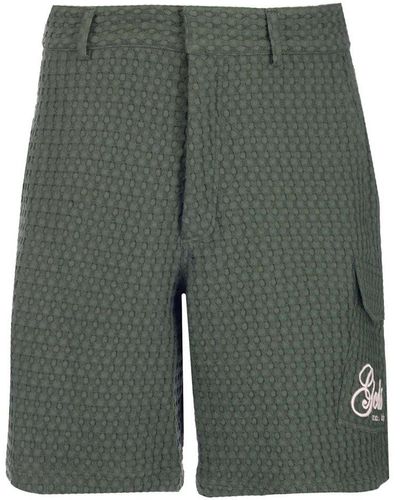 Gcds Logo Embroidered Cargo Shorts - Green
