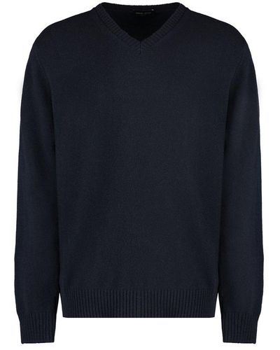 Roberto Collina V-neck Knit Sweater - Blue