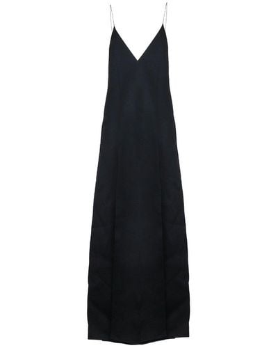 Khaite The Nonya V-neck Sleeveless Dress - Black