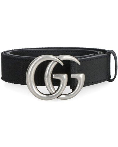 Gucci GG Buckle Canvas Belt - Black