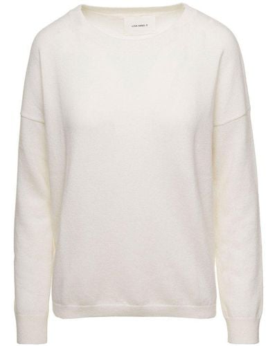 Lisa Yang Long-sleeved Ribbed Crewneck Sweater - White