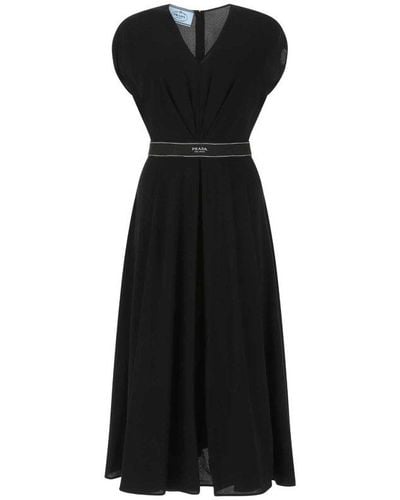 Prada Stretch Crepe Dress - Black
