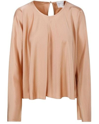 Forte Forte Paneled Round Neck Blouse - Pink