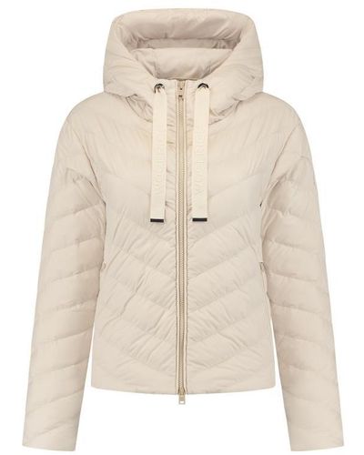 Woolrich Chevron Quilted Hooded Jacket - Natural