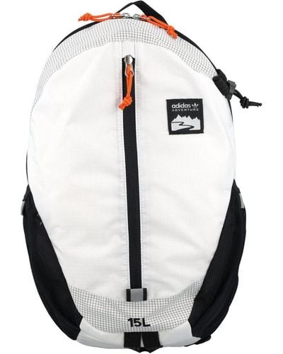 adidas Originals Logo Patch Zipped Backpack - White