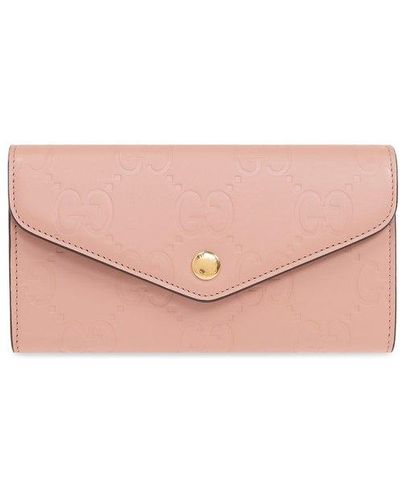 Gucci Leather Wallet, - Pink