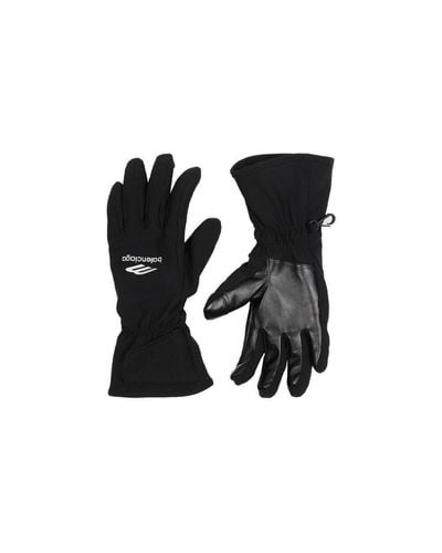 Balenciaga Logo Printed Gloves - Black