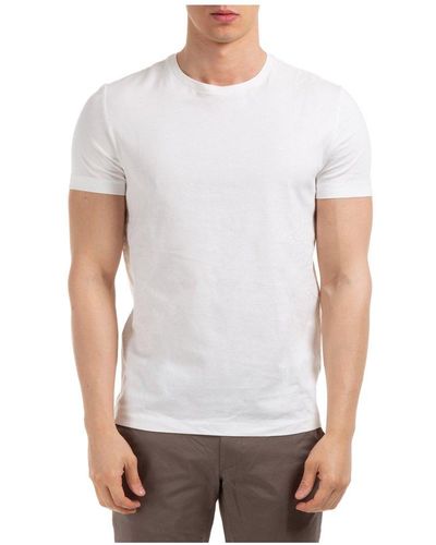 Michael Kors Men's Short Sleeve T-shirt Crew Neckline Sweater Resort - White