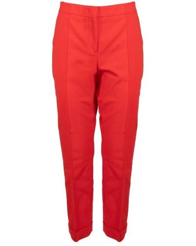 Moschino High Waist Cropped Trousers - Red