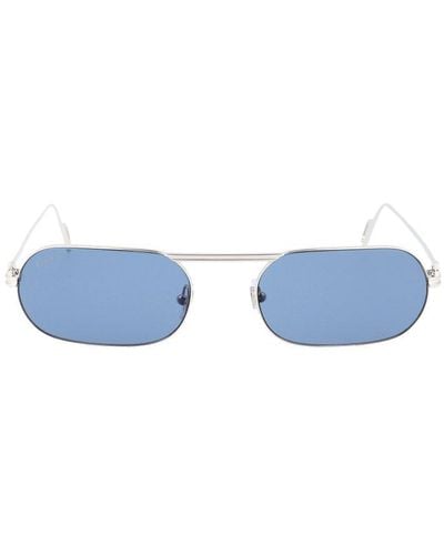 Cartier Geometric Frame Sunglasses - Blue