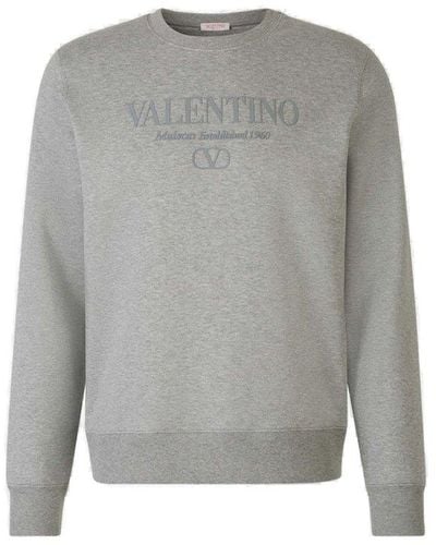 Valentino Crewneck Straight Hem Sweatshirt - Grey