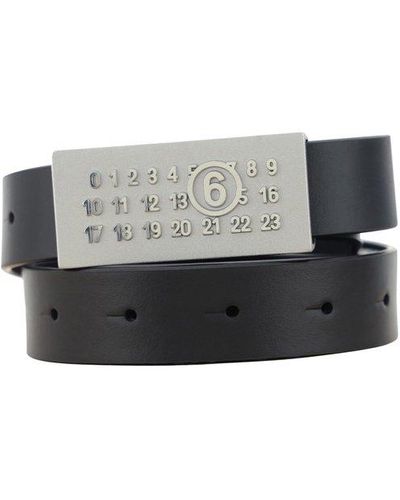 MM6 by Maison Martin Margiela Numeric Signature Belt - Grey