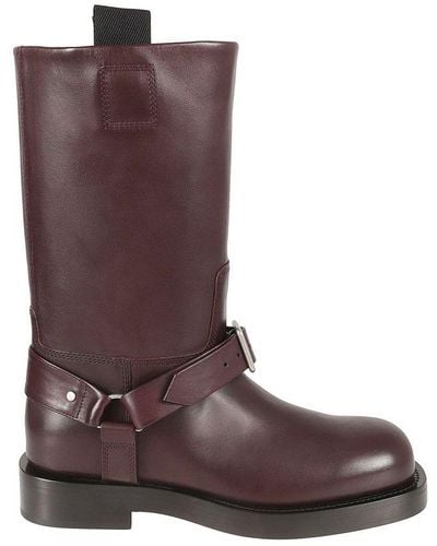 Burberry Saddle Buckle-fastened Ankle Boots - Brown