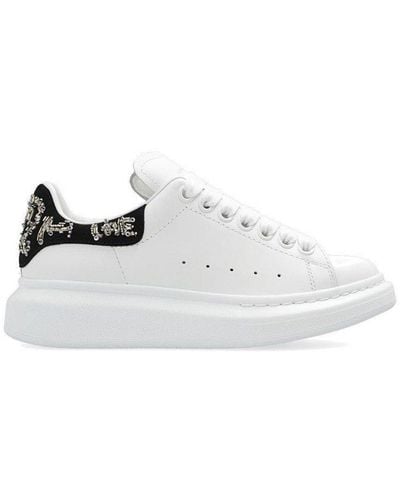 Alexander McQueen Embellished Laced Oversized Sneakers - White