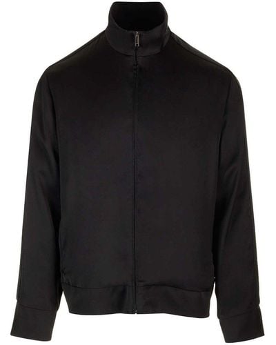 Valentino Zip-up High Neck Jacket - Black