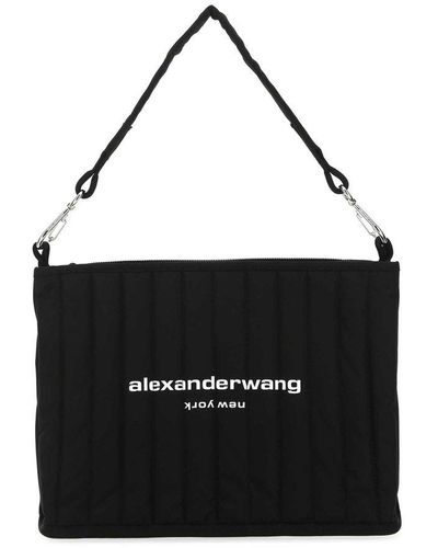 Alexander Wang Elite Tech Logo Printed Shoulder Bag - Black