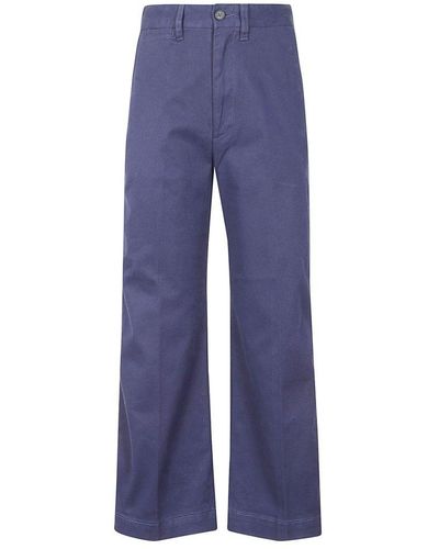 Polo Ralph Lauren High-waist Cropped Flared Trousers - Blue