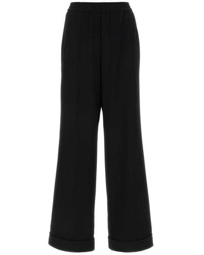 Dolce & Gabbana Stretch Wool Pyjamas Pant - Black