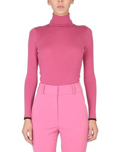 Boutique Moschino Turtleneck Knitted Long-sleeve Top - Pink