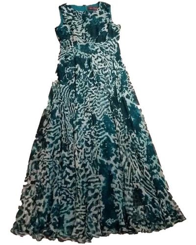 Max Mara Crewneck Sleeveless Dress - Blue