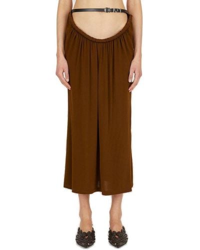 Y. Project Belted Arc Skirt - Brown