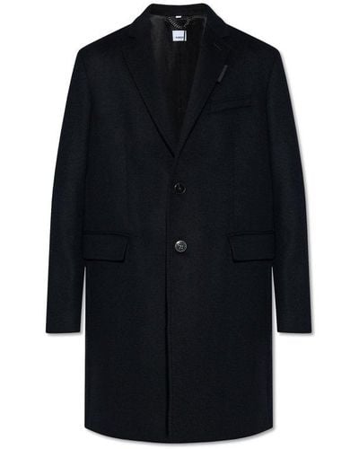 Burberry Single Breasted Long Sleeved Coat - Blue