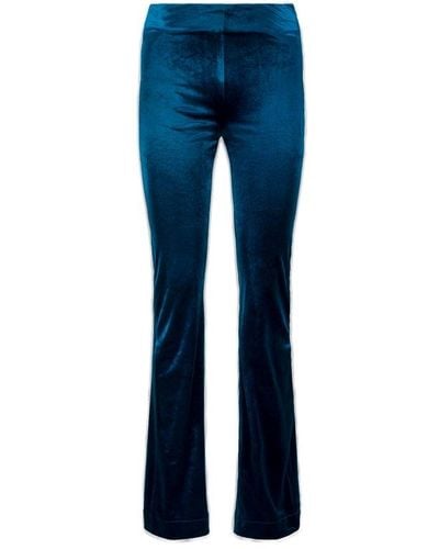 Atlein High Waist Flared Velvet Trousers - Blue