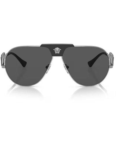 Versace Aviator Frame Sunglasses - Gray