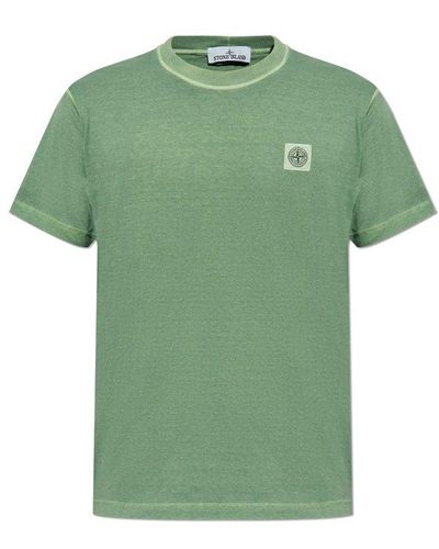 Stone Island Logo Patch Crewneck T-shirt - Green