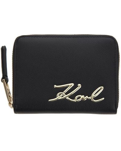Karl Lagerfeld K/signature Medium Zipped Wallet - Black