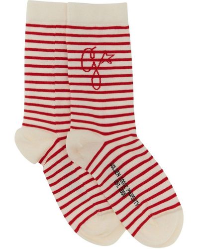 Golden Goose Socks With Stripes - Red