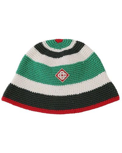 Casablancabrand Logo Patch Crochet Hat - Green