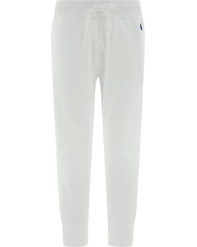Polo Ralph Lauren Logo Embroidered Track Pants - White