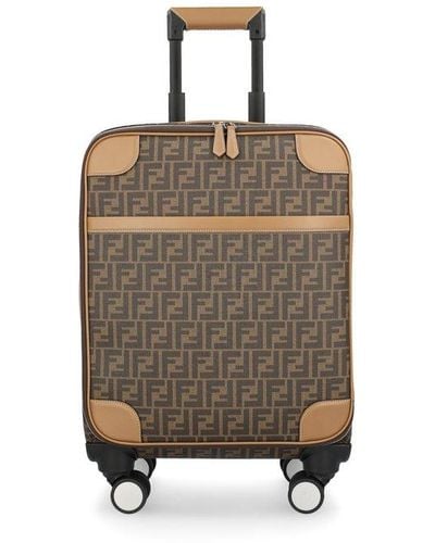 Fendi Ff Motif Zipped Suitcase - Metallic