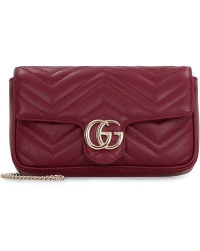 Gucci GG Marmont Mini Shoulder Bag - Red