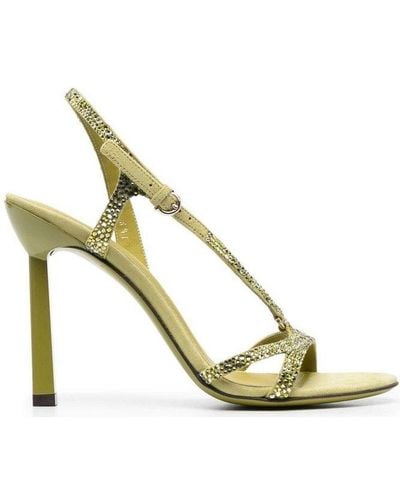 Ferragamo Gancini Rhinestone Embellished Sandals - Metallic