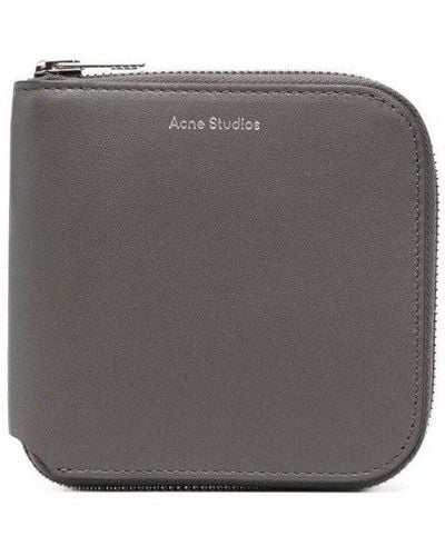 Acne Studios Leather Zipped Wallet - Grey
