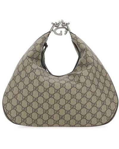 Gucci GG Supreme Fabric Attache Shoulder Bag - Metallic