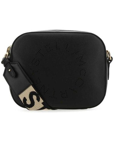 Stella McCartney Camera Bag With Perforated Stella Logo - Black