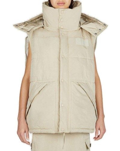 Marc Jacobs Oversized Butttoned Sleeveless Puffer Vest - Natural