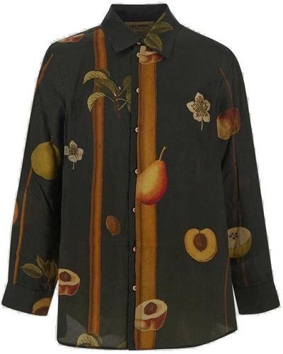 Uma Wang Fruit-printed Buttoned Shirt - Black