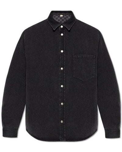 Gucci Reversible Collared Long-sleeve Shirt - Blue