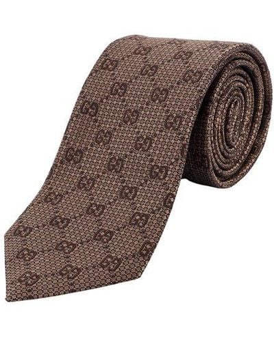 Gucci GG Jacquard Tie - Brown