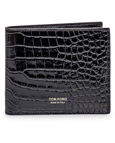 Tom Ford Embossed Bifold Wallet - Black