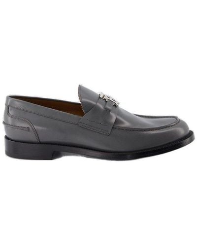 Burberry Tb-plaque Slip-on Loafers - Grey