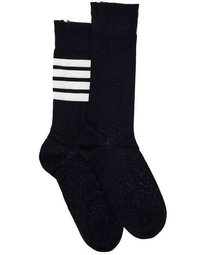 Thom Browne Long Striped Socks - Blue