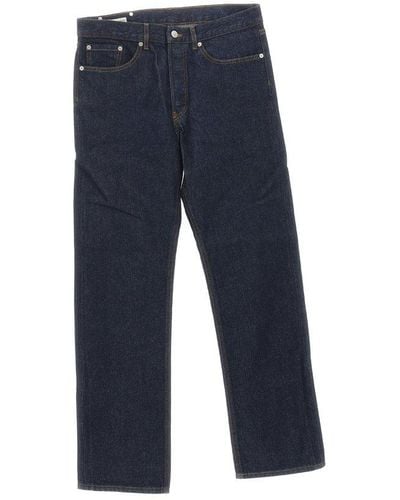 Dries Van Noten Straight Leg Denim Jeans - Blue